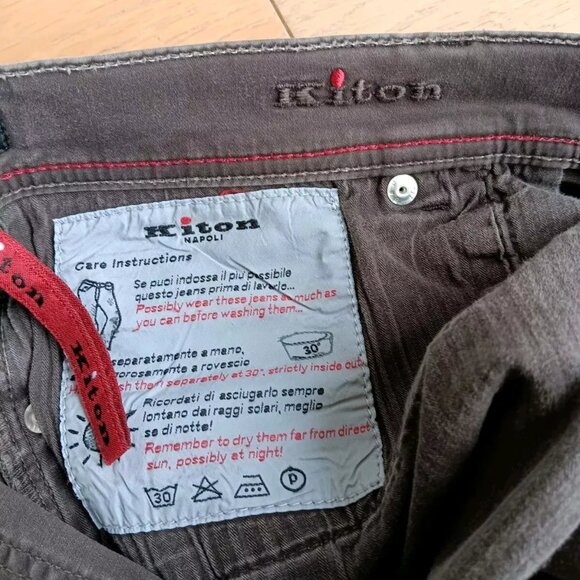 KITON Gray Cotton Jeans Pants 38 x 32 - Picture 5 of 7